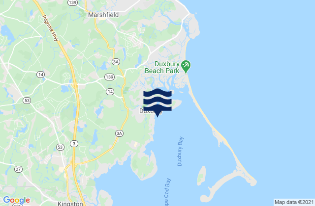 Karte der Gezeiten Duxbury Duxbury Harbor, United States