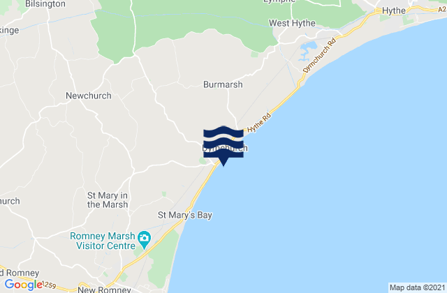 Karte der Gezeiten Dymchurch Beach, United Kingdom