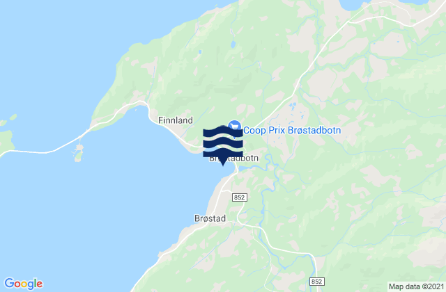 Karte der Gezeiten Dyrøy, Norway