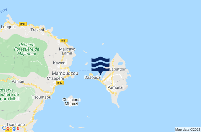 Karte der Gezeiten Dzaudzi (Ile Mayotte), French Southern Territories