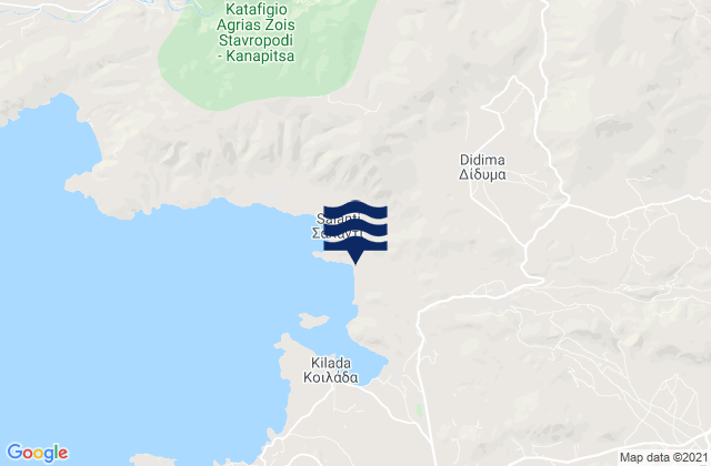 Karte der Gezeiten Dídyma, Greece