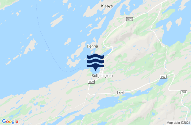Karte der Gezeiten Dønna, Norway
