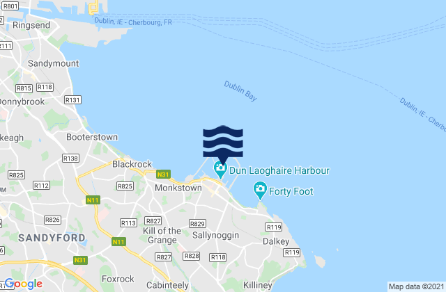 Karte der Gezeiten Dún Laoghaire Harbour, Ireland