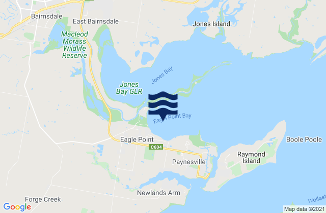 Karte der Gezeiten Eagle Point Bay, Australia