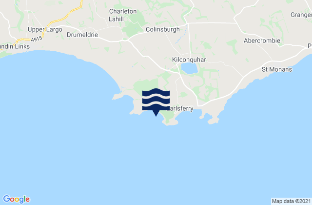 Karte der Gezeiten Earlsferry West Beach, United Kingdom