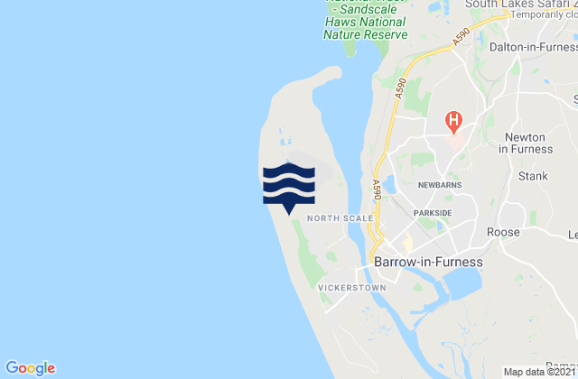 Karte der Gezeiten Earnse Bay Beach, United Kingdom