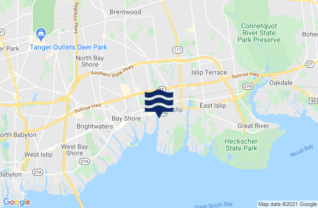 Karte der Gezeiten East 41st Street City, East River, New York, United States