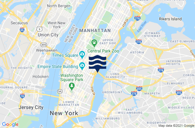 Karte der Gezeiten East 41st Street New York City, United States