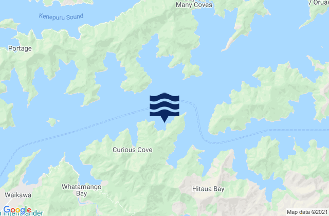 Karte der Gezeiten East Bay, New Zealand
