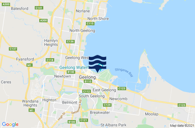 Karte der Gezeiten East Beach, Australia
