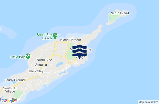 Karte der Gezeiten East End, Anguilla