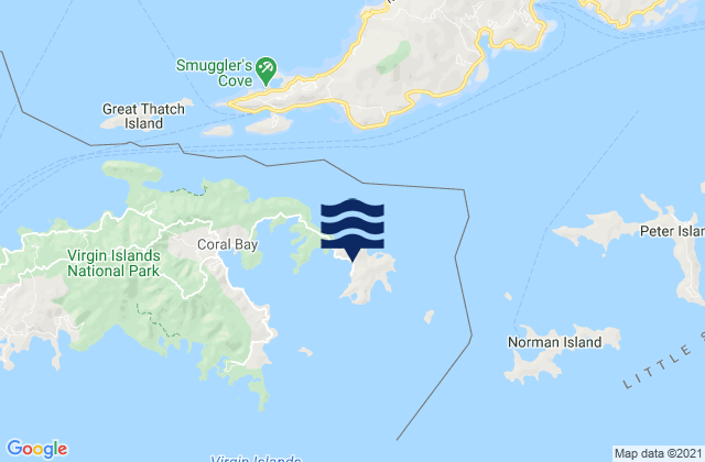 Karte der Gezeiten East End, U.S. Virgin Islands