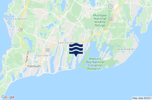 Karte der Gezeiten East Falmouth, United States