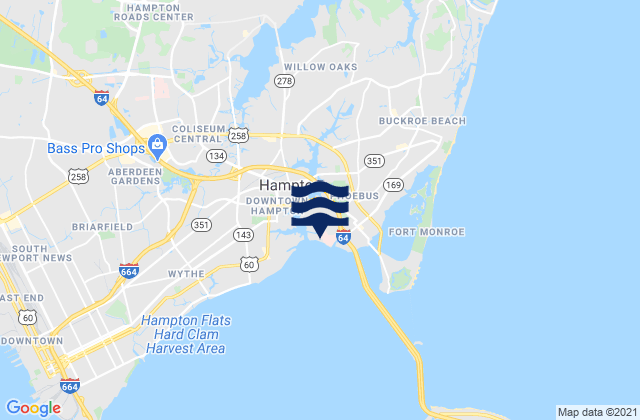 Karte der Gezeiten East Hampton, United States