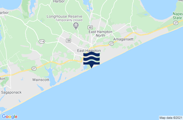 Karte der Gezeiten East Hampton North, United States