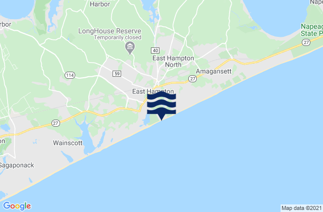 Karte der Gezeiten East Hampton, United States