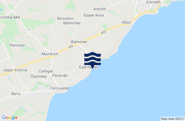 Karte der Gezeiten East Haven Beach, United Kingdom