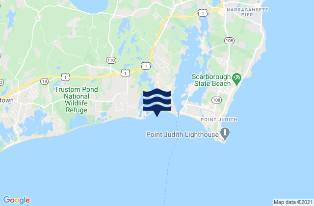 Karte der Gezeiten East Matunuck State Beach, United States
