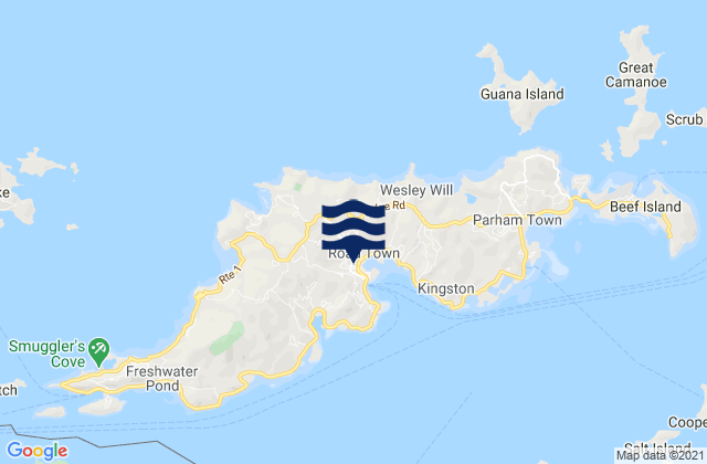 Karte der Gezeiten East Side, U.S. Virgin Islands