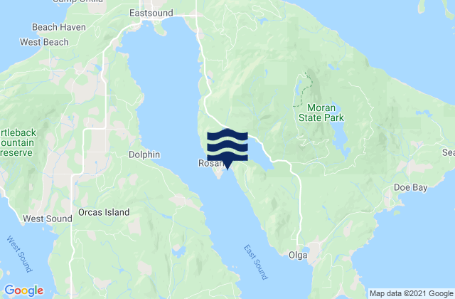 Karte der Gezeiten East Sound (Orcas Island), United States