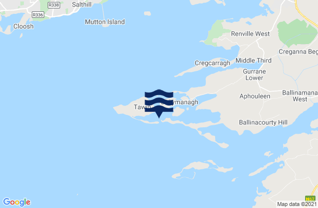 Karte der Gezeiten East Tawin, Ireland