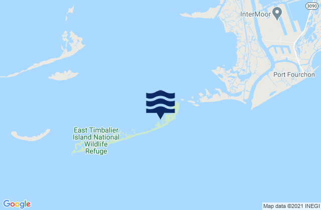 Karte der Gezeiten East Timbalier Island Timbalier Bay, United States