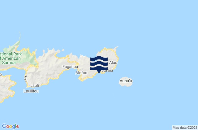 Karte der Gezeiten East Vaifanua County (historical), American Samoa