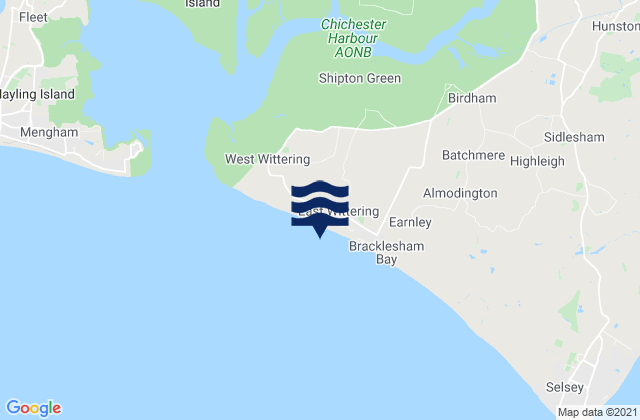 Karte der Gezeiten East Wittering Beach, United Kingdom
