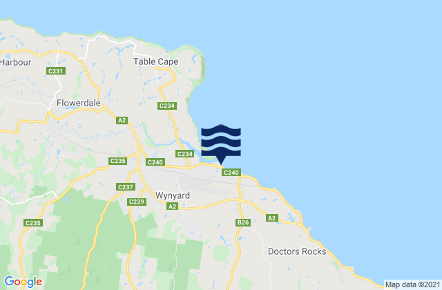 Karte der Gezeiten East Wynyard Beach, Australia