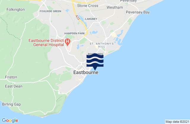 Karte der Gezeiten Eastbourne East Beach, United Kingdom