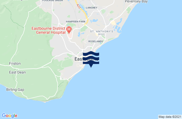 Karte der Gezeiten Eastbourne Seafront Beach, United Kingdom