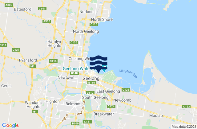 Karte der Gezeiten Eastern Beach, Australia