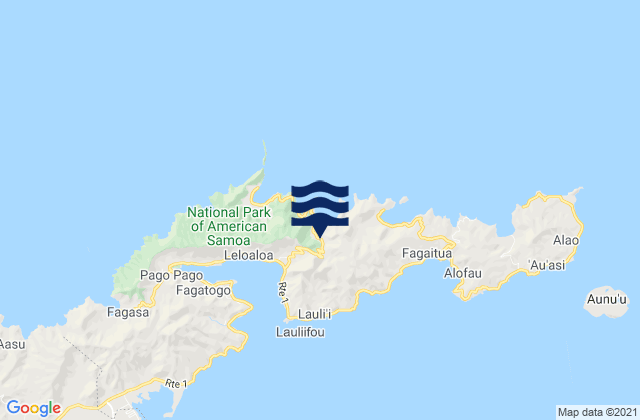 Karte der Gezeiten Eastern District, American Samoa