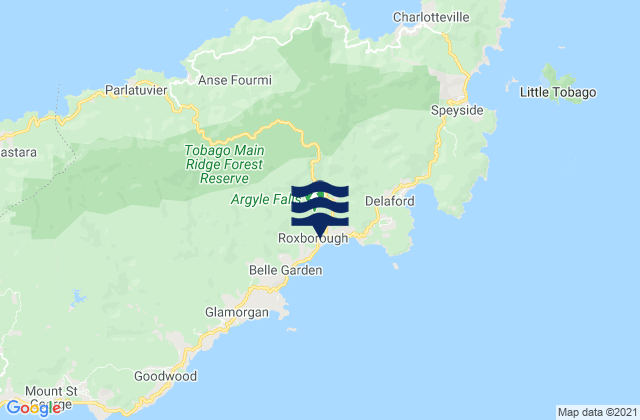 Karte der Gezeiten Eastern Tobago, Trinidad and Tobago