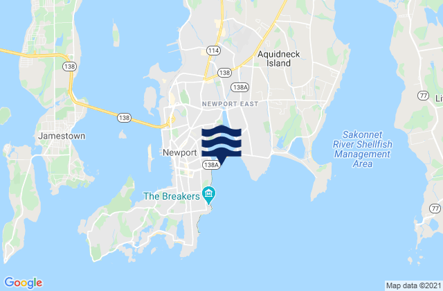 Karte der Gezeiten Eastons Beach (1st Beach), United States