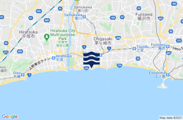 Karte der Gezeiten Ebina Shi, Japan