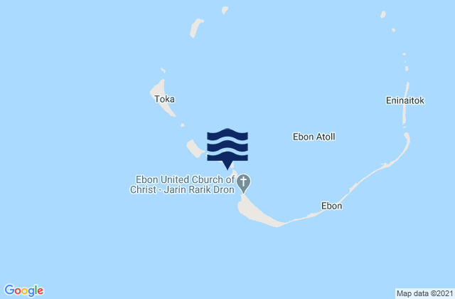 Karte der Gezeiten Ebon (Boston) Atoll, Kiribati