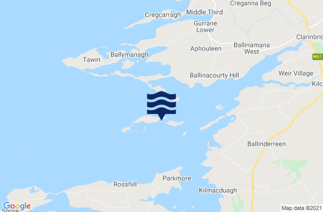 Karte der Gezeiten Eddy Island, Ireland