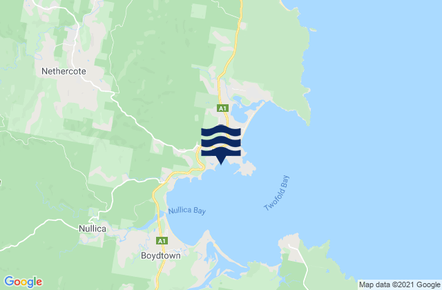 Karte der Gezeiten Eden, Australia