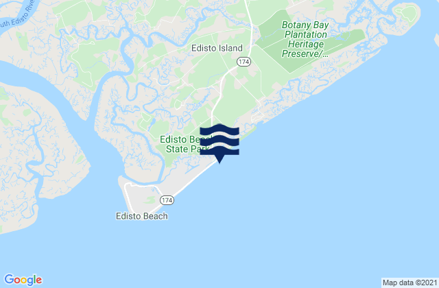 Karte der Gezeiten Edisto Beach (Edisto Island), United States