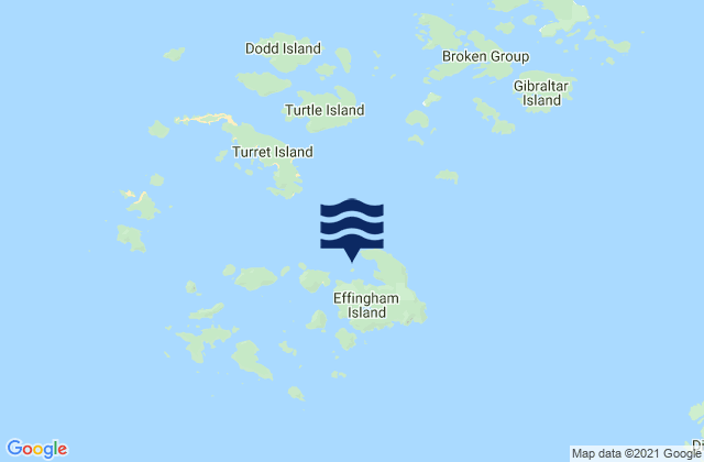 Karte der Gezeiten Effingham Bay, Canada