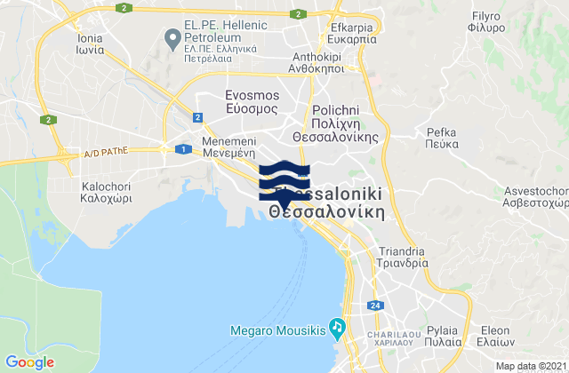 Karte der Gezeiten Efkarpía, Greece