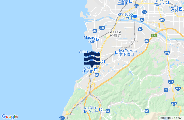 Karte der Gezeiten Ehime, Japan