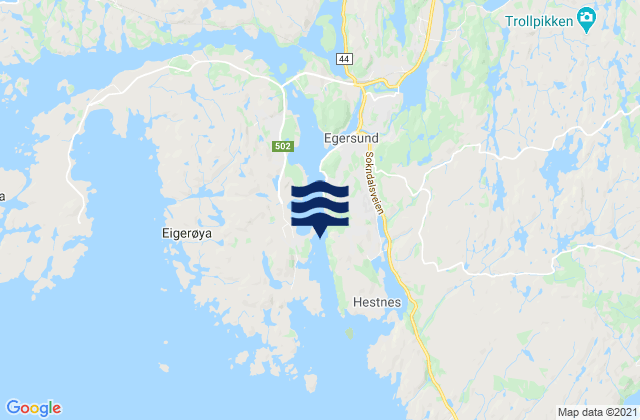 Karte der Gezeiten Eigersund, Norway