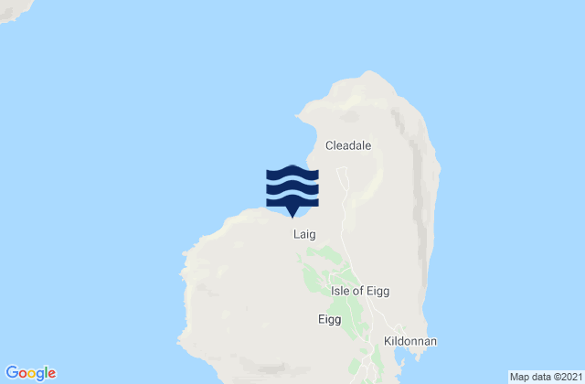 Karte der Gezeiten Eigg Island, United Kingdom