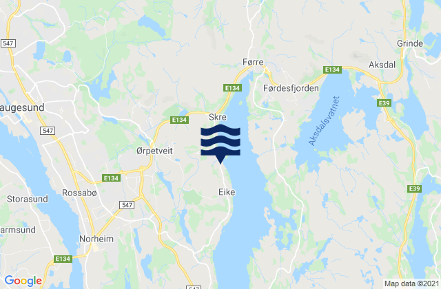 Karte der Gezeiten Eike, Norway