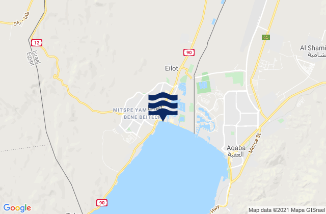 Karte der Gezeiten Eilat, Israel
