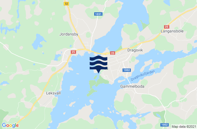 Karte der Gezeiten Ekenäs, Finland
