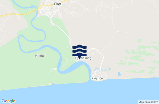Karte der Gezeiten Eket, Nigeria