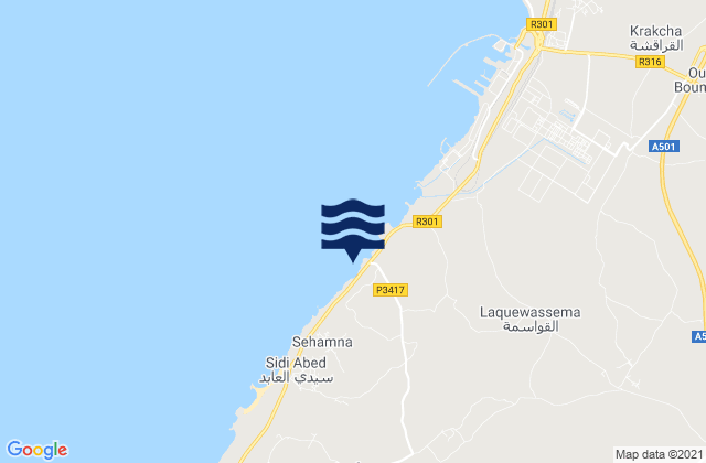 Karte der Gezeiten El-Jadida, Morocco